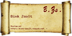 Bink Zsolt névjegykártya